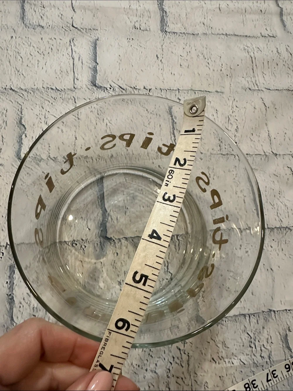 Tips Glass  with Gold Script
